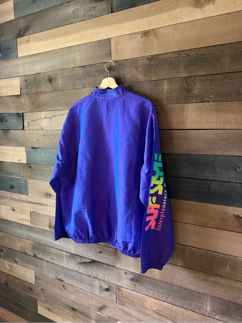 Vintage 90s Surf Style Interplanetary Body Gear Windbreaker Half Zip Jacket USA - Picture 7 of 12